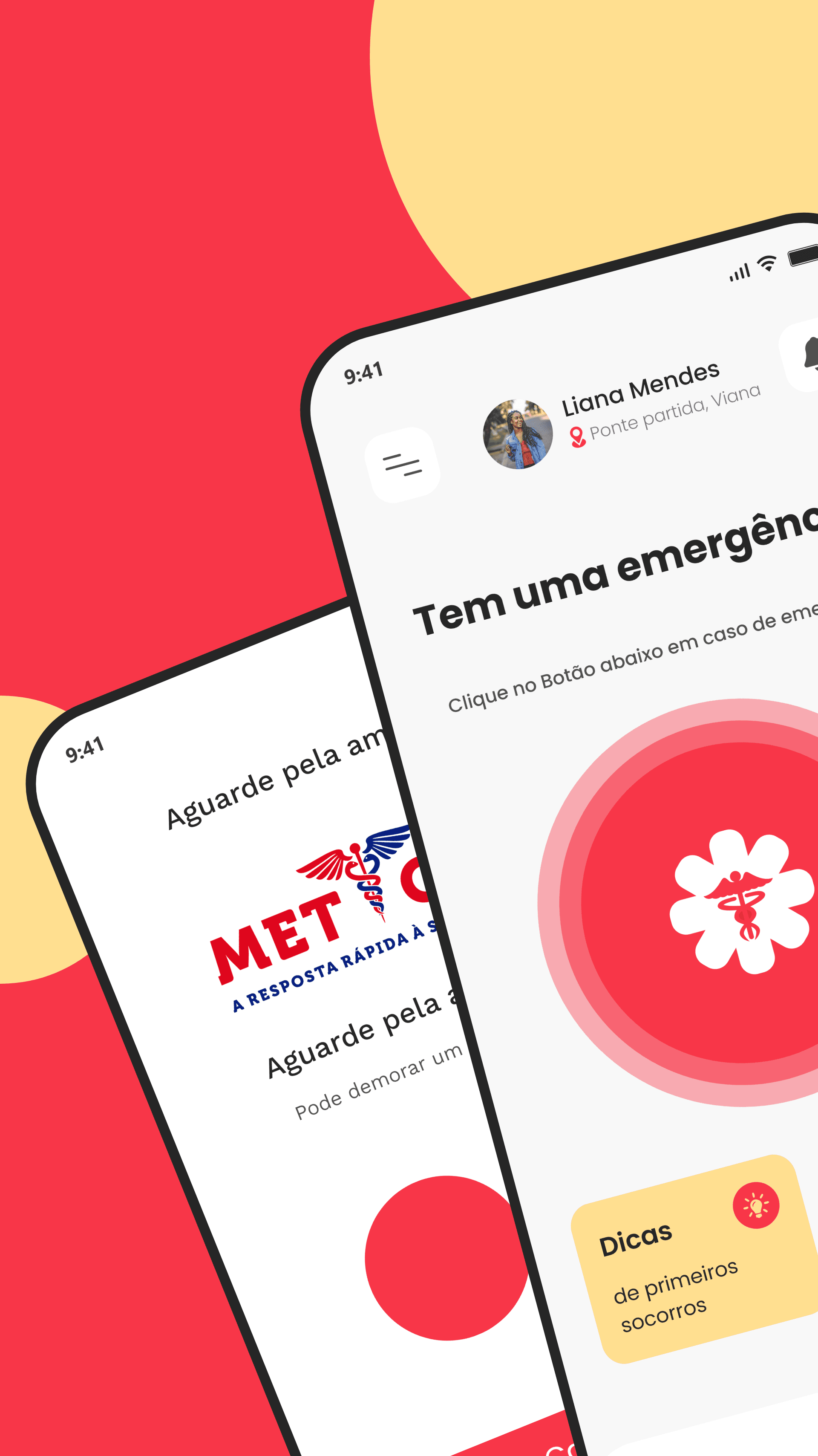 Interface do aplicativo Met-Alerta
